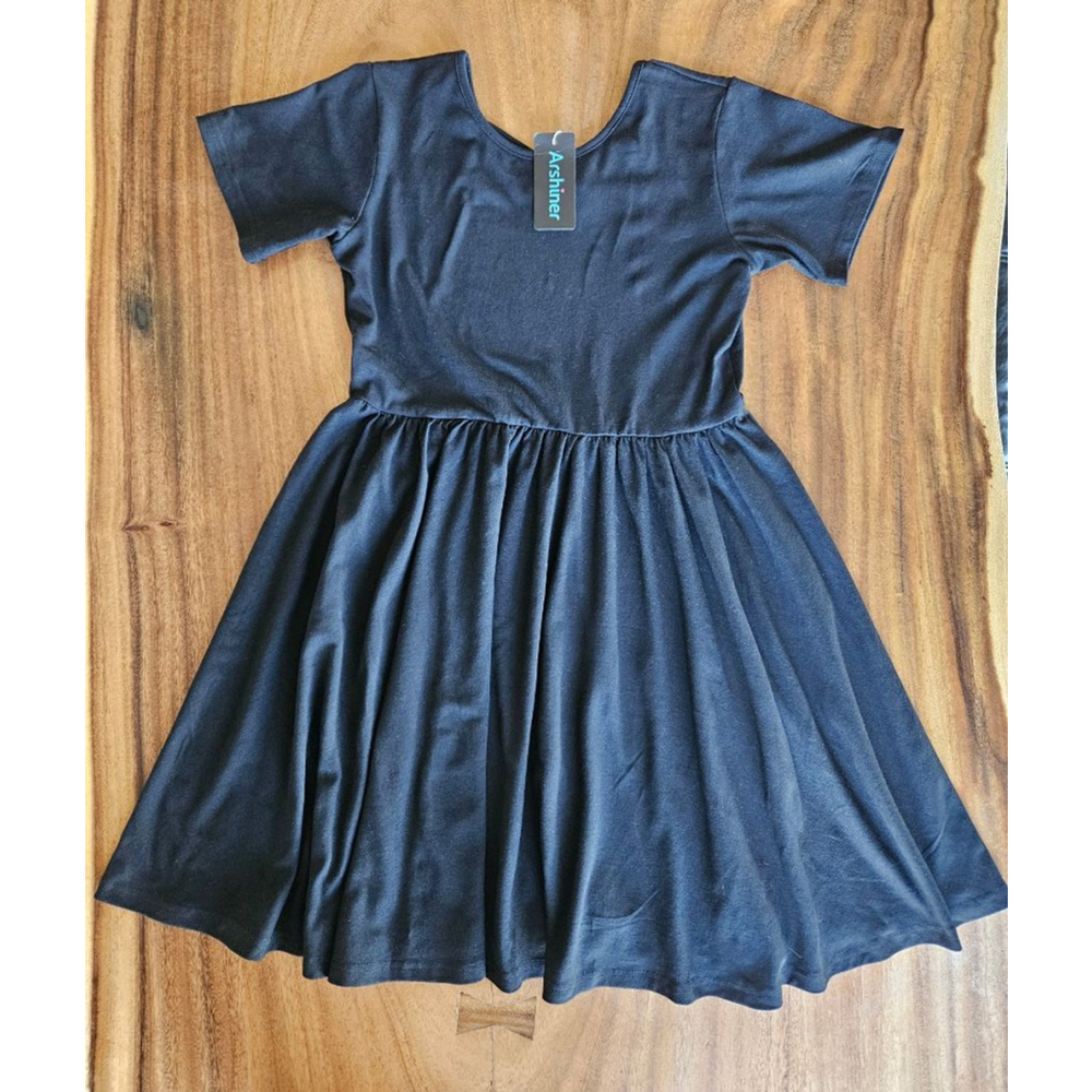 Girls Arshiner Black Casual Flowy Dress Size 10